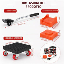 Carica l'immagine nel visualizzatore di Gallery, JIANTA Sposta Mobili Pesanti con 4 Carrelli, Set Sollevatore Mobili 500 kg