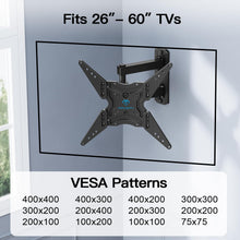 Carica l'immagine nel visualizzatore di Gallery, Supporto TV con Braccio Girevole Inclinabile ed Estendibile, Staffa TV per TV da 26-60 Pollici, Base TV Universale Sostiene fino a 35kg - Max VESA 400x400