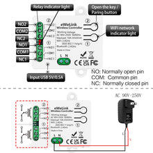 Carica l'immagine nel visualizzatore di Gallery, DieseRC Interruttore Intelligente Wi-Fi 2 canali Modulo Relè di Uscita Passivo AC 90V-250V 220V Controllo WIFI APP Eweli