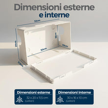 Carica l'immagine nel visualizzatore di Gallery, Scatola Gestione Cavi in ABS Resistente al Calore 32x20x11 cm Organizer per Multipresa e Fili con Montaggio a Parete o P