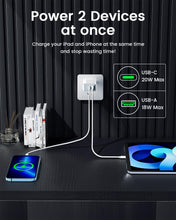 Carica l'immagine nel visualizzatore di Gallery, Caricatore USB C da Muro 20W 2 Porte 4Pezzi Presa USB C ＋A Caricabatterie Rapido PD Alimentatore Compatibile con iPhone 