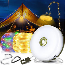 Carica l'immagine nel visualizzatore di Gallery, JONRRYIN Stringa di Luci da Campeggio, 10M Catena Luminosa da Campeggio Portatile, Stringa Luminosa Portatile con 8 Modalità di Illuminazione, Lampada da campeggio Ricaricabile per Esterni, Feste