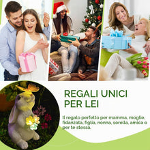 Carica l'immagine nel visualizzatore di Gallery, LED solare coniglio farfalla fiore luce, atmosfera esterna lampada decorazione, carino resina coniglio e farfalla giardi