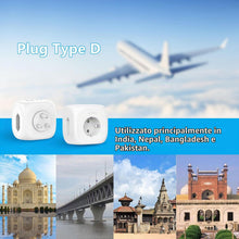 Carica l'immagine nel visualizzatore di Gallery, Adattatore da Viaggio JSVER per India con 4 porte USB,Adattatore cubo con presa indiana,adattatore da viaggio di tipo D 
