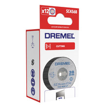 Carica l'immagine nel visualizzatore di Gallery, Dremel EZ SpeedClic SC456B Metal Cutting Wheel 12-pack, 12 dischi da taglio con 38 mm di diametro per utensili rotativi