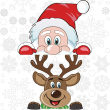 Carica l'immagine nel visualizzatore di Gallery, DERAYEE Adesivi per Finestre di Natale,6 Fogli Vetrofanie Natalizie Removibili,Renna Babbo Fiocchi di Neve Decorazioni per Casa