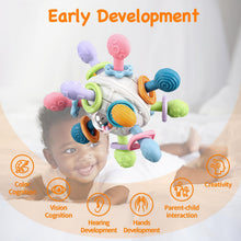 Carica l'immagine nel visualizzatore di Gallery, Gioco per bambini a forma di palla da afferrare, giocattoli sensoriali per la dentizione, anello per la dentizione in silicone, Montessori per l'infanzia, sonaglio per,Giocattoli per da 3 a 18 mesi