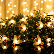 Carica l'immagine nel visualizzatore di Gallery, JZK 11 m 60 api luce bianca calda della stringa del LED, luce del giardino alimentata solare impermeabile per recinzione