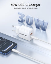 Carica l'immagine nel visualizzatore di Gallery, RAVIAD 30W Caricatore USB C 2Pezzi Caricabatteria Tipo C 2 Porte USBA+USBC