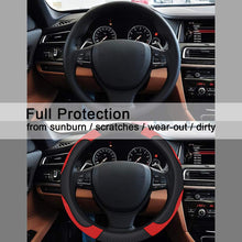 Carica l'immagine nel visualizzatore di Gallery, URAQT Coprivolante Auto in Pelle Microfibra, Coprivolante Auto Universale 37-39 cm, Coprivolantes Autos Pelle con Copri 
