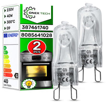 Carica l'immagine nel visualizzatore di Gallery, 2 Pezzi Lampadina Alogena G9 da Forno 40W 230V 300°С 3874617404 per Aeg