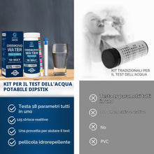 Carica l'immagine nel visualizzatore di Gallery, Nuovo 18 in 1 Kit di Test per l'Acqua 125 Strisce Reattive per la qualità dell'acqua di pozzi e rubinetti. Strisce per t