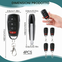 Carica l'immagine nel visualizzatore di Gallery, 4 Pezzi Telecomando Cancello Universali 433 Mhz