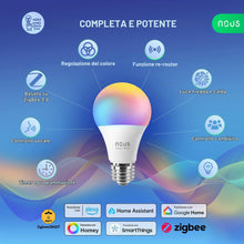 Carica l'immagine nel visualizzatore di Gallery, NOUS P3Z, Zigbee Lampadine Led E27 Luce Calda Fredda, Tuya Smart Life Luci Led Rgb, Lampadina Compatibile con Alexa, Goo