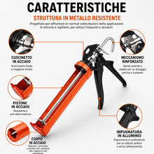 Carica l'immagine nel visualizzatore di Gallery, Topolenashop Pistola Manuale per Silicone e Sigillanti – Applicatore Professionale per Cartucce fino a 310 mm, Struttura