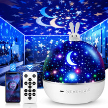 Carica l'immagine nel visualizzatore di Gallery, One Fire Proiettore Stelle Soffitto Bambini, 15 Films Luce Notturna Bambini, Bluetooth Musica 360° Lampada Proiettore Bambini, USB Ricaricabile Proiettore Soffitto Regalo Bambini Decorazioni Camera