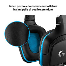 Carica l'immagine nel visualizzatore di Gallery, Logitech G G432 Cuffie Gaming Cablate, Audio Surround 7.1, DTS: x 2.0, Driver 50 mm, ‎Jack USB 3.5 mm, Microfono Flip-to-Mute, Leggere, PC/Mac/Xbox One/PS4/Nintendo ‎Switch, Nero/Blu