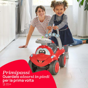 Chicco Billy Walk&Ride Eco+, Primi Passi Girello e Cavalcabile 2in1, Assemblaggio Semplice Manubrio Ergonomico, Ruote Larghe, Suoni e Luci di Guida, in Plastica Riciclata, Bambini 12-36 Mesi, Rosso