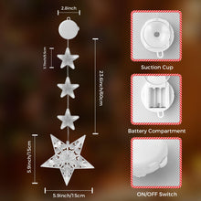 Carica l'immagine nel visualizzatore di Gallery, CNMTCCO 2 pezzi LED stelle luci natalizie, decorazioni natalizie per interni, con timer, ventosa, adatte per interni ed esterni, decorazioni per matrimoni e Natale (stelle lunghe)