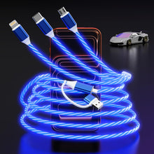 Carica l'immagine nel visualizzatore di Gallery, LED Light Up iPhone Flowing Multi Charging Cable 3-in-2 Charger Cables [MFi Certified ] Cavo Lightning con USB-C&amp;Micro U