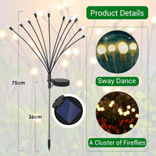 Carica l'immagine nel visualizzatore di Gallery, 4 Pezzi Luci Solari Esterno,10 LED Luci Solari Giardino Esterno,Lampade Solari Lucciole,Luce Solare Led Esterno per il Patio Giardino, Balcone - IP65 Impermeabile