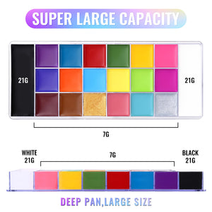 UCANBE Pittura per Viso 20 Colori Impermeabile - Body Painting Colori per Trucco Halloween Durevole, Colori per Pancia Gravidanza Sicuro