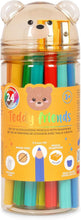 Carica l'immagine nel visualizzatore di Gallery, Legami - Set di 24 Matite Colorate con Temperino Teddy Friends, Pastelli per Colorare, a Forma di Orsetto, Resistenti, Senza Legno, Colori brillanti, Contenitore in PET riutilizzabile