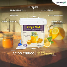 Carica l'immagine nel visualizzatore di Gallery, Nortembio Acido Citrico Alimentare in Polvere 5,2 kg – Qualità Gourmet – Correttore di Acidità 100% Naturale – Ideale pe