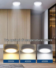 Carica l'immagine nel visualizzatore di Gallery, Pannello da superficie LED circolare da 20 W, plafoniera rotonda per soffitto e parete, luce bianca fredda