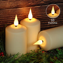 Carica l'immagine nel visualizzatore di Gallery, FREEPOWER 4 Candele LED con timer telecomando tremolante, per esterni, senza fiamma, funzionamento a batteria, luce bian
