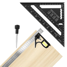 Carica l'immagine nel visualizzatore di Gallery, QWORK® Set Completo Squadre Falegnameria (Kit da 2) con Squadra 185mm in Alluminio e Squadra Combinata 300mm in Acciaio 