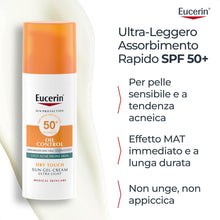 Carica l'immagine nel visualizzatore di Gallery, Oil Control Sun Gel-Creme Spf50+ Eucerin® 50ml