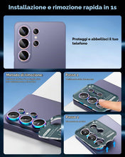 Carica l'immagine nel visualizzatore di Gallery, CloudValley Protezione Lenti Fotocamera Bling per Samsung Galaxy S26 Ultra, Vetro Temperato 9H, HD Trasparente con Decor