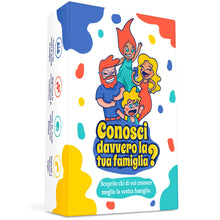 Carica l'immagine nel visualizzatore di Gallery, Conosci davvero la tua famiglia? Un gioco divertente Pieno di indovinelli, quiz e sfide per scoprire chi conosce meglio la propria famiglia! Gioco di società da Tavolo