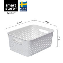 Carica l'immagine nel visualizzatore di Gallery, SmartStore Cestino portaoggetti con manici 11,4L bianco | 36,5x27x15cm