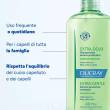 Carica l'immagine nel visualizzatore di Gallery, DUCRAY Extra-delicato - Shampoo dermoprotettivo - Uso frequente - 400ml