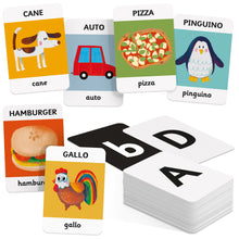 Carica l'immagine nel visualizzatore di Gallery, HEADU - Carte Vitamine Gioco Scrivo e Leggo 100 Parole- 105 Cards e 7 Giochi| Carte Illustrate per Imparare a Leggere e 