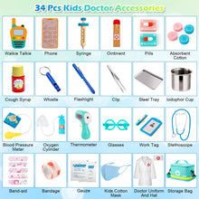 Carica l&#39;immagine nel visualizzatore di Gallery, Sundaymot Valigetta Dottore Bambini, kit Dottoressa Bambina, con Vero stetoscopio, termometro, camice da medico e borsa da medico portatile, Gioco di Ruolo per Ragazze e Ragazzi di 3, 4, 5 Anni