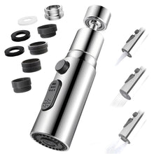 Carica l'immagine nel visualizzatore di Gallery, Aeratore Rubinetto Cucina, 360° Girevole Prolunga Rompigetto Rubinetto con 3 Modalità Aeratore Filtro Antispruzzo, 5 Tip