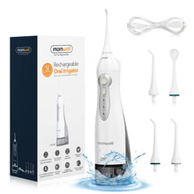 Carica l&#39;immagine nel visualizzatore di Gallery, Flosser D&#39;Acqua Per Denti, Irrigatore Orale Portatile Flosser Dentale Per Acqua Ipx7 Impermeabile 300 Ml 3 Modalità 4 Punte Jet Pulizia Profonda, Ricaricabile Usb Per Viaggi Con Approvazione FDA