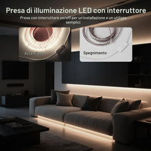Carica l'immagine nel visualizzatore di Gallery, pcning 220V 2835 Strisce LED Adesive 3M Bianco IP65 Impermeabile con Interruttore, 3 Metri 240led/m Doppia Fila LED Stri