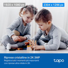 Carica l'immagine nel visualizzatore di Gallery, Tapo C21A 2K 3MP Telecamera WiFi Interno Videocamera Sorveglianza