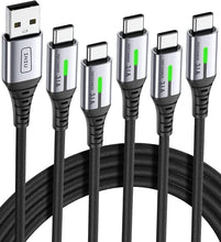 Carica l'immagine nel visualizzatore di Gallery, INIU Cavo USB Type-C [5 Pezzi], Cavetto USB C 3,1A Ricarica Rapida, Nylon Cavo USB A USB C per Caricabatterie per iPhone 16 15 Samsung Galaxy S21 S20 S9 Note 10 Google Pixel ECC (1m+1m+2m+2m+0.5m)