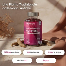Carica l'immagine nel visualizzatore di Gallery, Ashwagandha Gommose 1200mg, 120 Caramelle Vegane (2 Mesi di Fornitura)