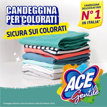 Carica l&#39;immagine nel visualizzatore di Gallery, ACE Gentile Maxi Tabs – 18 Pastiglie monodose di candeggina delicata multiuso per superfici e lavatrice. Smacchia e igienizza, adatta a capi colorati, zero sprechi zero schizzi, con ossigeno attivo.