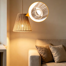Carica l'immagine nel visualizzatore di Gallery, Set 4 Paralume Sospensione in Rattan Boho E27, 14x10x14 cm Paralume per Lampada da Tavolo e Terra, Paralume Intrecciato 