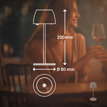 Carica l'immagine nel visualizzatore di Gallery, Briloner - Mini lampada da tavolo senza fili, IP44, touch, lampada da comodino, lampada scrivania, lampada LED, lampada 