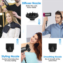 Carica l'immagine nel visualizzatore di Gallery, Asciugacapelli 2000W Potente Phon Capelli con Diffusore Concentratore Caldo/Freddo 2 Modalità 3 Regolazioni della Velocità Phon Professionale agli Ioni Negativi per Donna e Casa