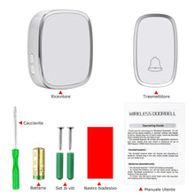 Carica l'immagine nel visualizzatore di Gallery, YYQ Campanello Senza Fili da Esterno Impermeabile IP44, Wireless Doorbell con Raggio d’Azione 300M, Indicatore LED, 1 Tr