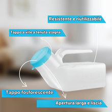 Carica l'immagine nel visualizzatore di Gallery, Orinatoio Uomo 1L con Coperchio – Bottiglia Urinaria Maschile Portatile, Orinatoio Maschile Antigoccia per Casa, Viaggio